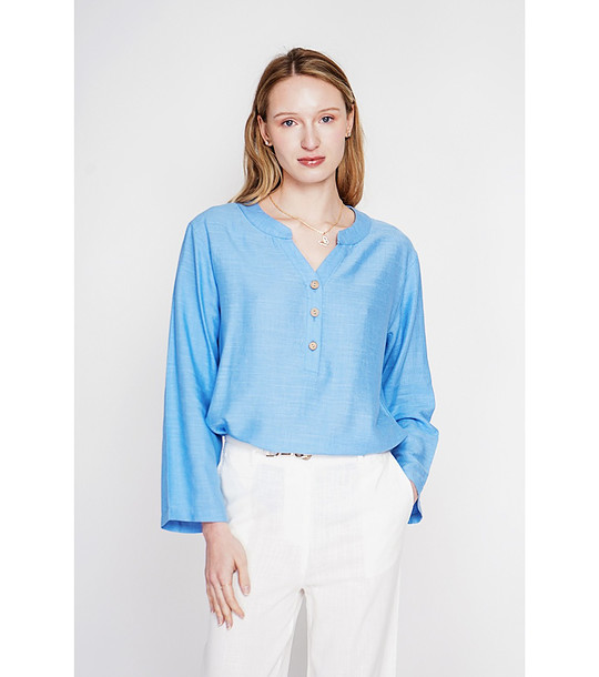 Синя ленена туника  снимка