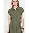 Дамска каки рокля с къс ръкав KAKI-4 снимка