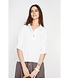 Бяла блуза с яка BLANC-4 снимка