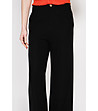 Дамски черни панталони с широк крачол -4 снимка