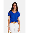 Кралскосиня дамска тениска с V-образно деколте ROYAL-4 снимка