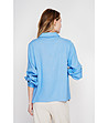 Синя блуза с яка и дълъг ръкав AZUR-2 снимка