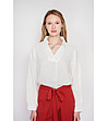 Дамска бяла блуза с яка BLANC-3 снимка