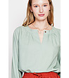 Дамска светлозелена блуза с туниска яка JADE-4 снимка