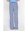 Дамски панталон в синьо райе -2 снимка
