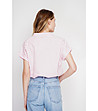 Розова раирана риза с къс ръкав ROSEE-3 снимка