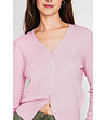 Розов дамски кардиган с копчета -4 снимка