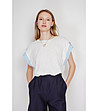 Бяла тениска с широк силует -2 снимка