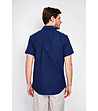 Тъмносиня мъжка риза с къс ръкав MARINE-4 снимка