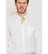 Бяла мъжка риза с джоб BLANC-4 снимка