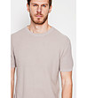 Бежов мъжки пуловер с къс ръкав от органичен памук-3 снимка