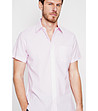 Мъжка розова риза с къс ръкав ROSEE-4 снимка
