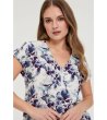 Дамска флорална риза с цип -2 снимка