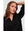 Черна дамска риза с навити ръкави-2 снимка