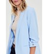 Дамско светлосиньо сако с 3/4 ръкави -1 снимка