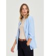 Дамско светлосиньо сако с 3/4 ръкави -2 снимка