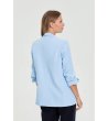 Дамско светлосиньо сако с 3/4 ръкави -4 снимка