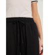 Дамски черен панталон с широк крачол-1 снимка