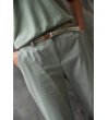 Дамски памучен панталон в маслиненозелен цвят-2 снимка