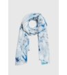 Дамски светлосин шал с принт-2 снимка