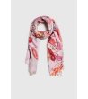 Дамски розов шал с флорален принт-2 снимка