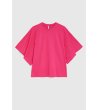Дамска памучна блуза в цвят фуксия с широк ръкав-4 снимка