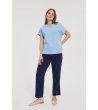 Синя дамска тениска с къс ръкав-1 снимка