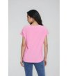 Розова дамска тениска с V-образно деколте-3 снимка