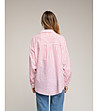 Розова раирана риза с  детайл на ръкавите-1 снимка