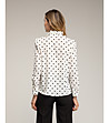 Бяла блуза на точки с волани-1 снимка