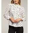 Бяла блуза на точки с волани-2 снимка