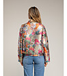 Многоцветно жакардово яке с принт и набрана талия -1 снимка