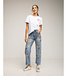 Бяла тениска с принт сърце и надпис Now Or Never-3 снимка