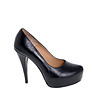 Черни дамски обувки от естествена кожа-0 снимка
