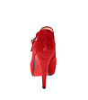 Велурени дамски обувки в червено-2 снимка