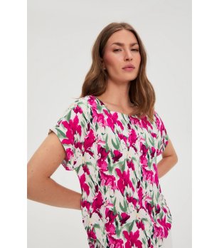 Дамска цветна блуза с връзка  снимка