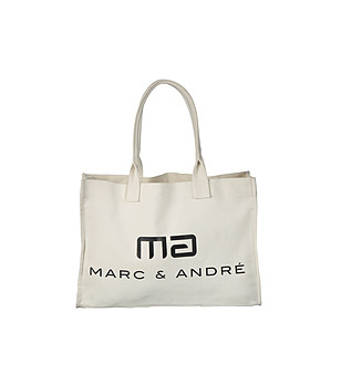 Бяла плажна памучна чанта ECO BAG снимка