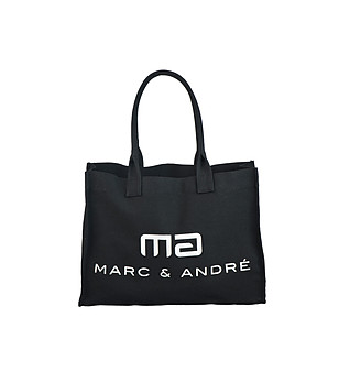 Черна плажна памучна чанта ECO BAG снимка