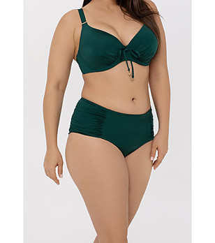 Изумрудно зелено долнище на бански с набрани страни CAPRICIOUS снимка