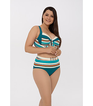 Бикини долнище в петролено, бяло и оранжево BELIZE снимка