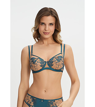 Сутиен в цвят петрол с бродерия FEMME FATALE снимка