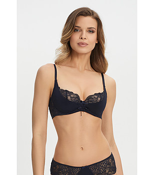 Тъмносин дантелен сутиен с корсетно връзване TEMPTRESS снимка