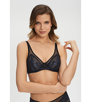 Сутиен в черно и синьо с дантела MY CHÈRIE снимка