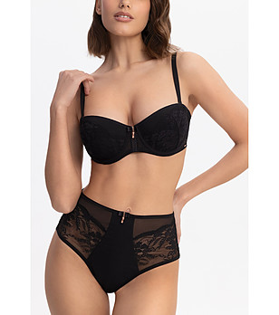 Черен дантелен сутиен балконет RICHNESS снимка