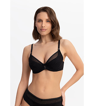 Черен сутиен с блестящи детайли DEEP NIGHT снимка