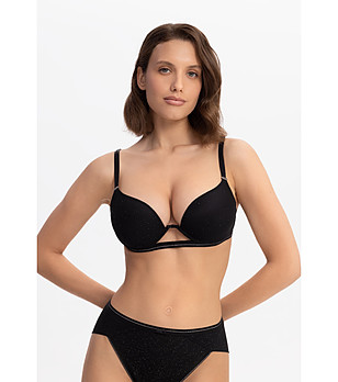 Черен сутиен с подплънки DEEP NIGHT снимка