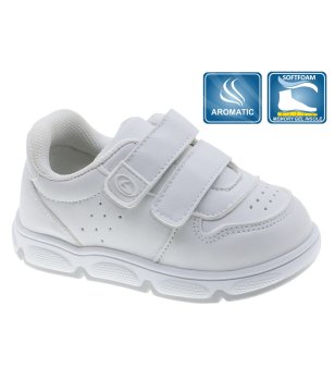 Детски бели сникърси с велкро каишки снимка