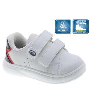 Бели детски сникърси с лепки снимка