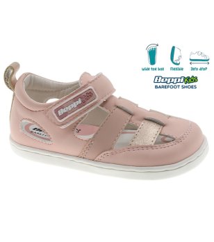 Розови детски сандали с лепенка за широко стъпало снимка