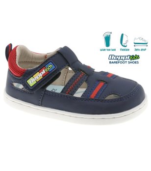 Детски тъмносини сандали с велкро за широко стъпало снимка